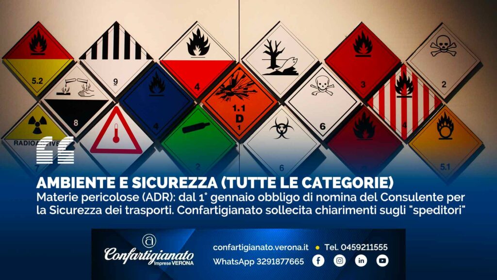 AMBIENTE E SICUREZZA TUTTE LE CATEGORIE Materie Pericolose ADR