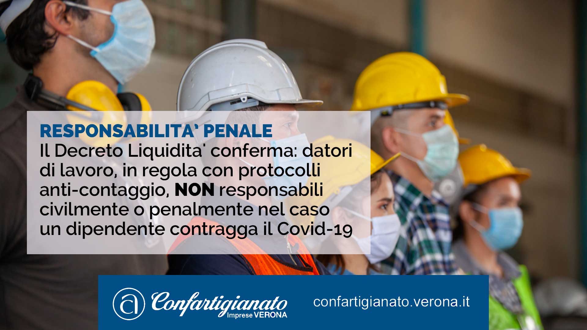 Il Decreto Liquidita' conferma: datori di lavoro in regola con protocolli anti-contaggio non responsabili civilmente o penalmente