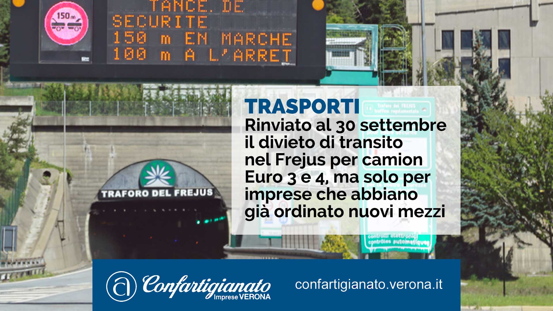 Rinviato al 30 settembre il divieto di transito nel Frejus per camion Euro 3 e 4, ma solo per imprese che abbiano già ordinato nuovi mezzi