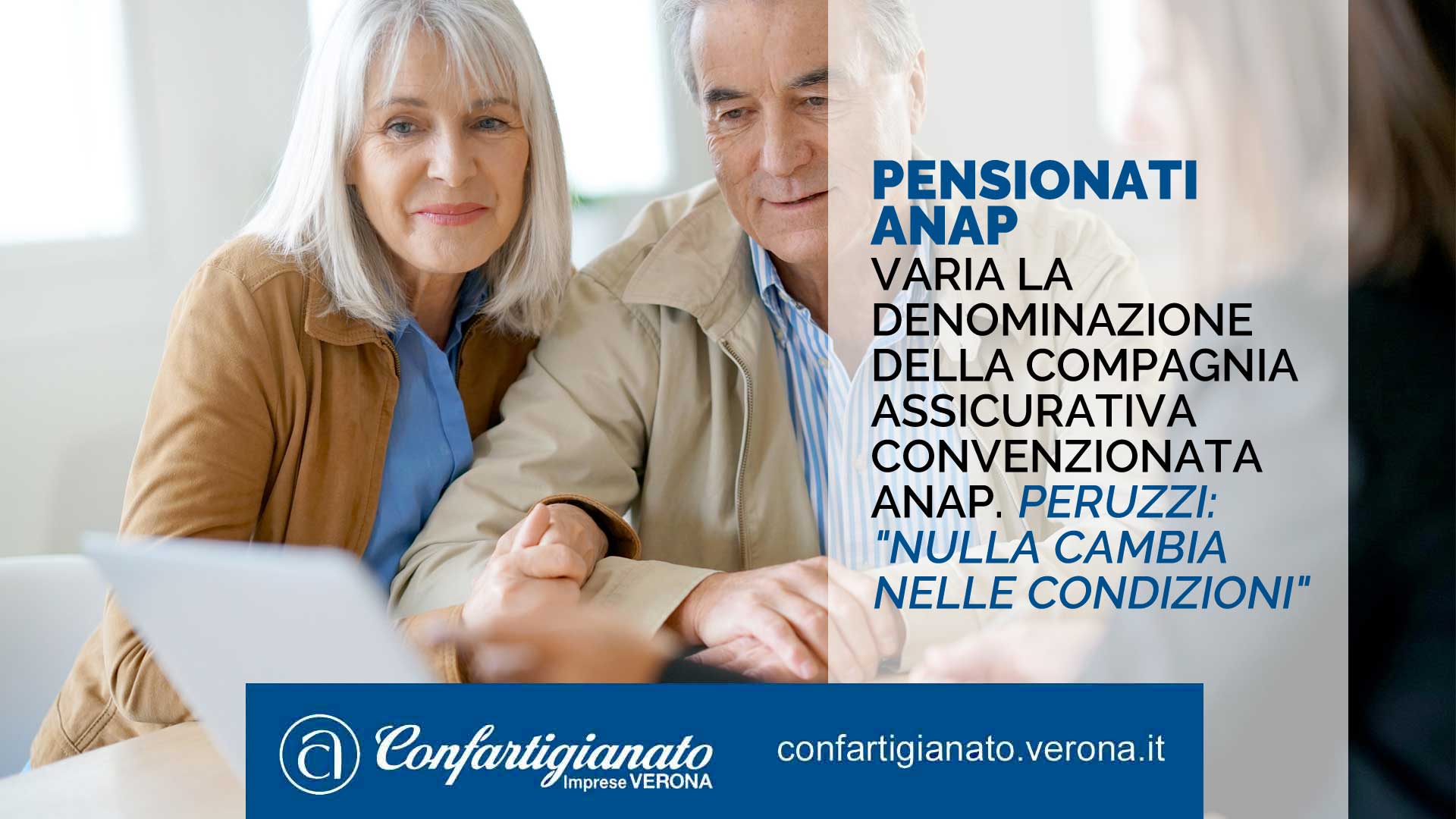 PENSIONATI ANAP – Varia la denominazione della compagnia assicurativa convenzionata ANAP. Peruzzi: "Nulla cambia nelle condizioni"