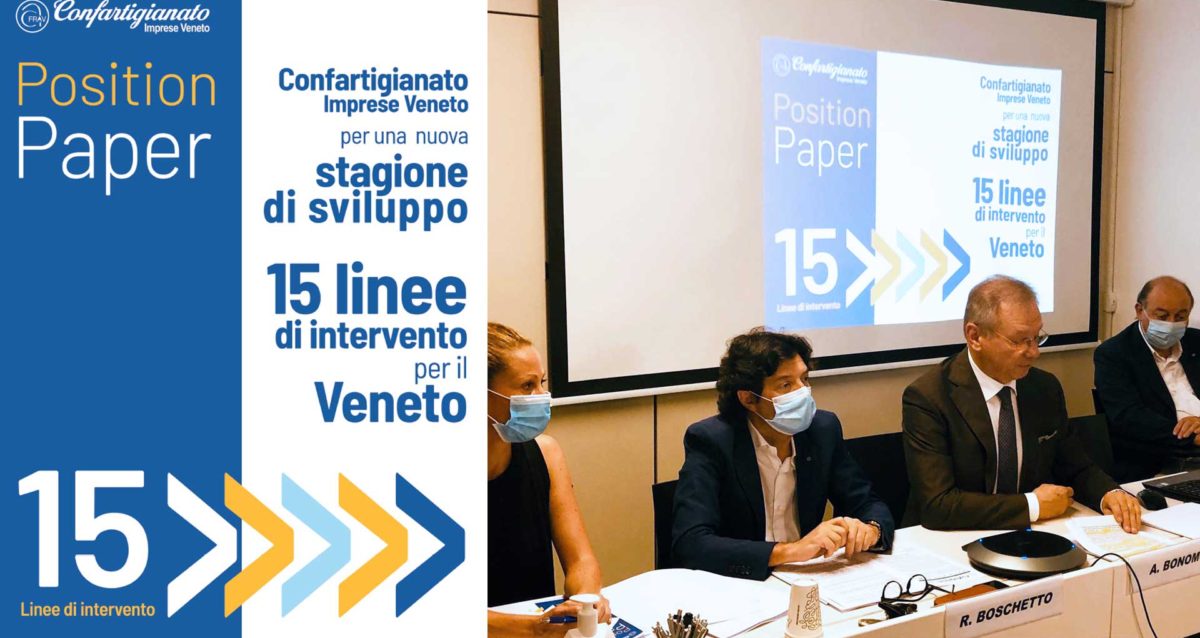 VENETO – Position Paper per una nuova stagione di sviluppo: il documento di Confartigianato Imprese Veneto per le elezioni regionali 2020
