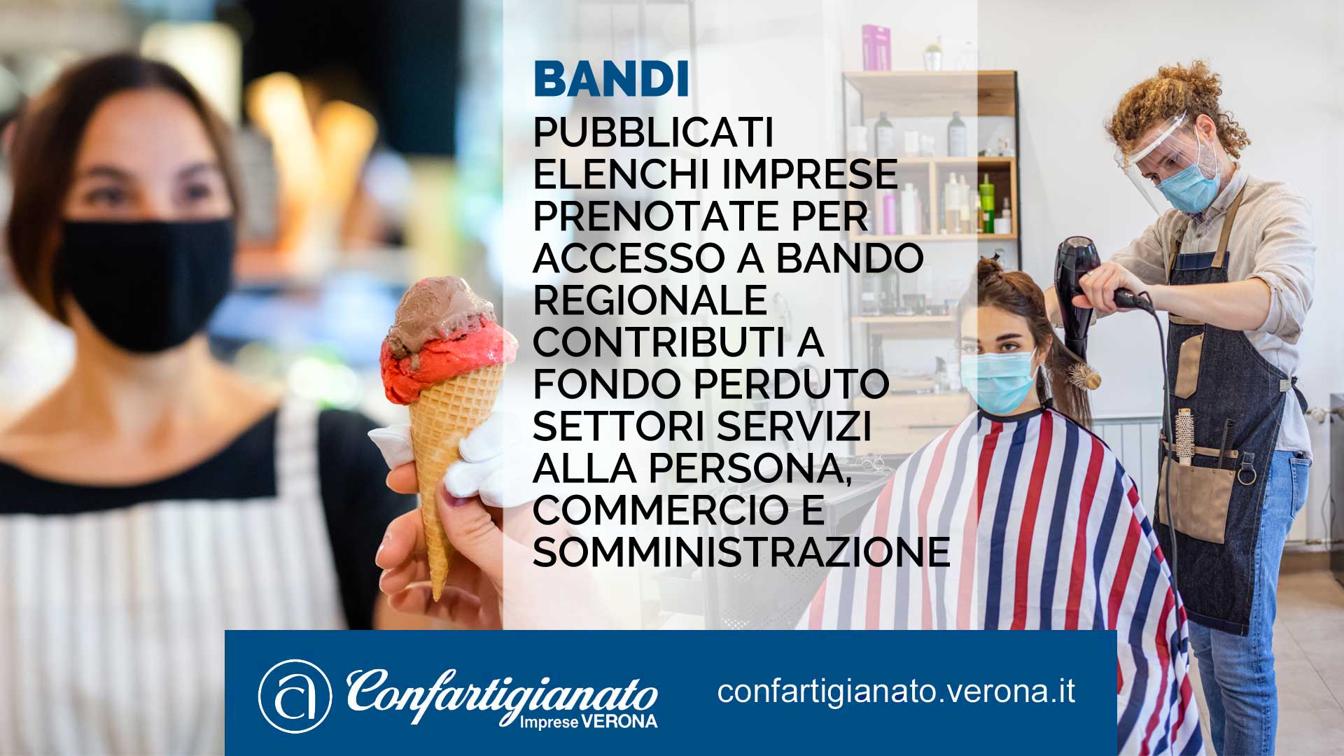 SPORTELLO BANDI – Pubblicati elenchi imprese prenotate per accesso a Bando regionale contributi a fondo perduto settori Servizi alla Persona, Commercio e Somministrazione