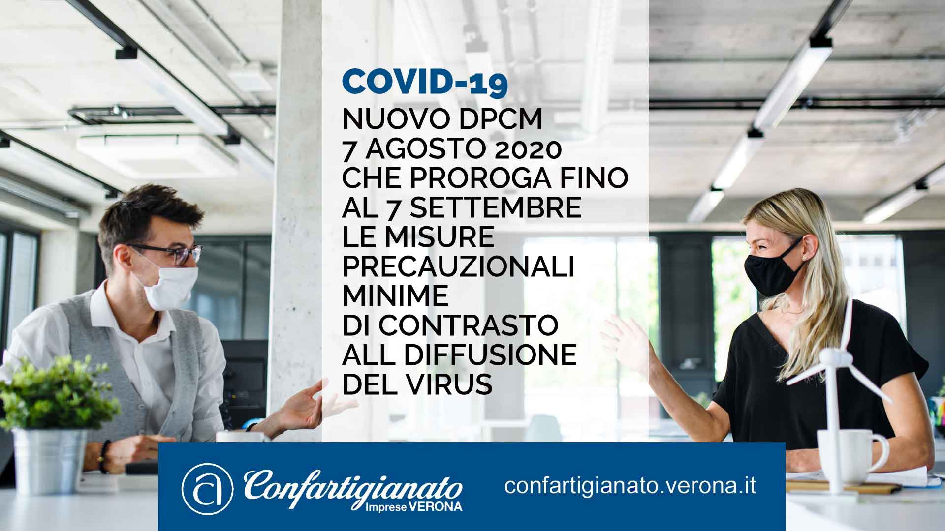 COVID-19 – Nuovo Dpcm 7 agosto 2020 che proroga fino al 7 settembre le misure precauzionali minime di contrasto alla diffusione del virus