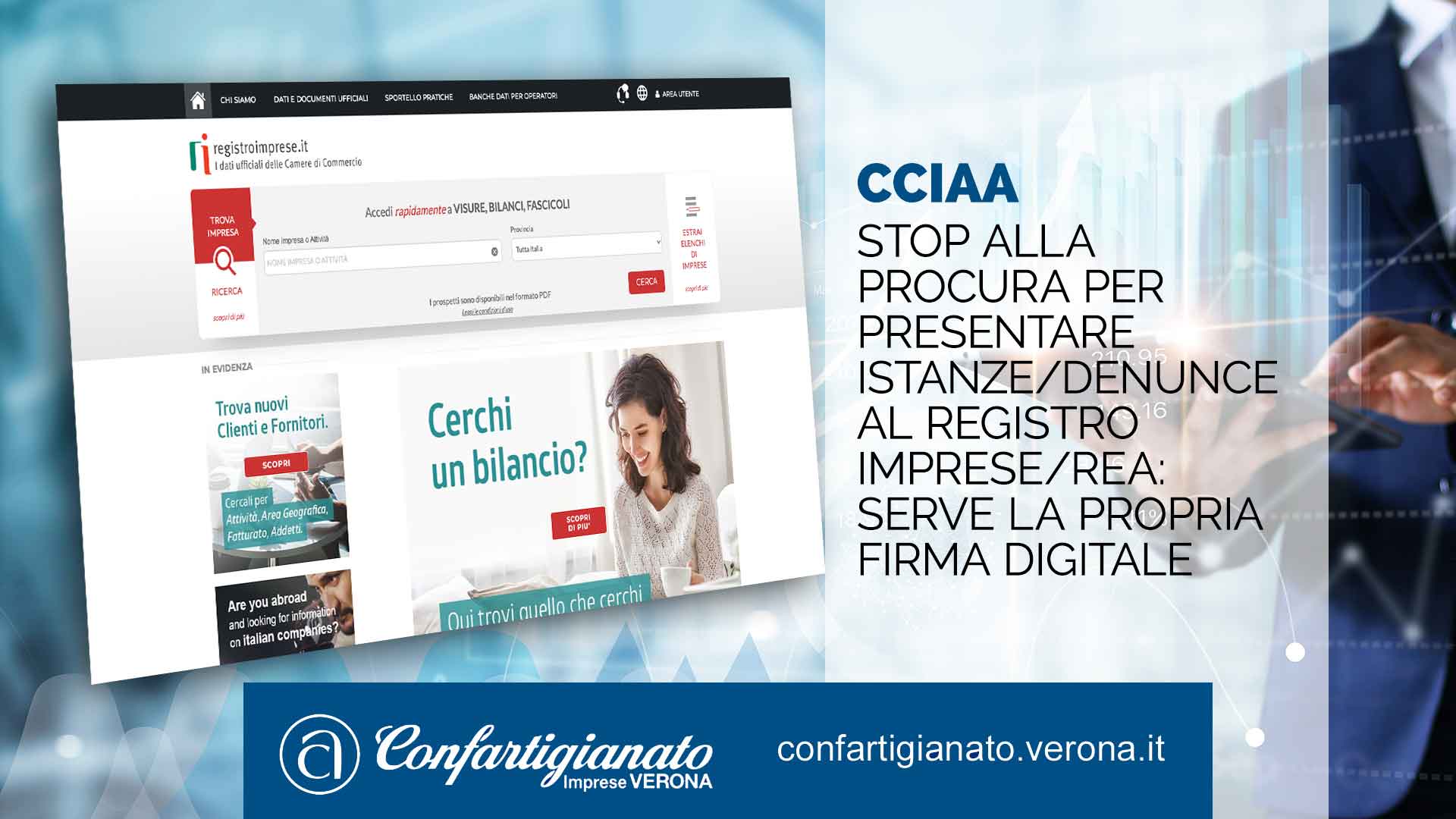 CCIAA – Stop alla procura per presentare istanze/denunce al Registro Imprese/REA: serve la propria firma digitale