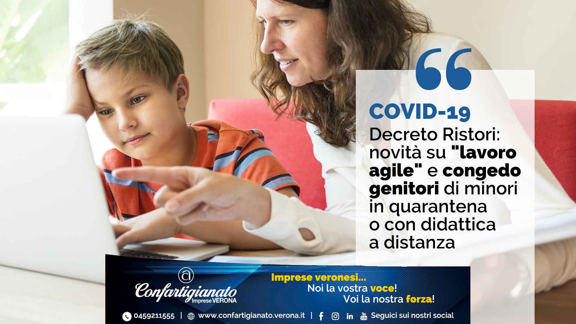 COVID-19 – Decreto Ristori: novità su "lavoro Agile" e congedo per genitori di minori in quarantena o con didattica a distanza