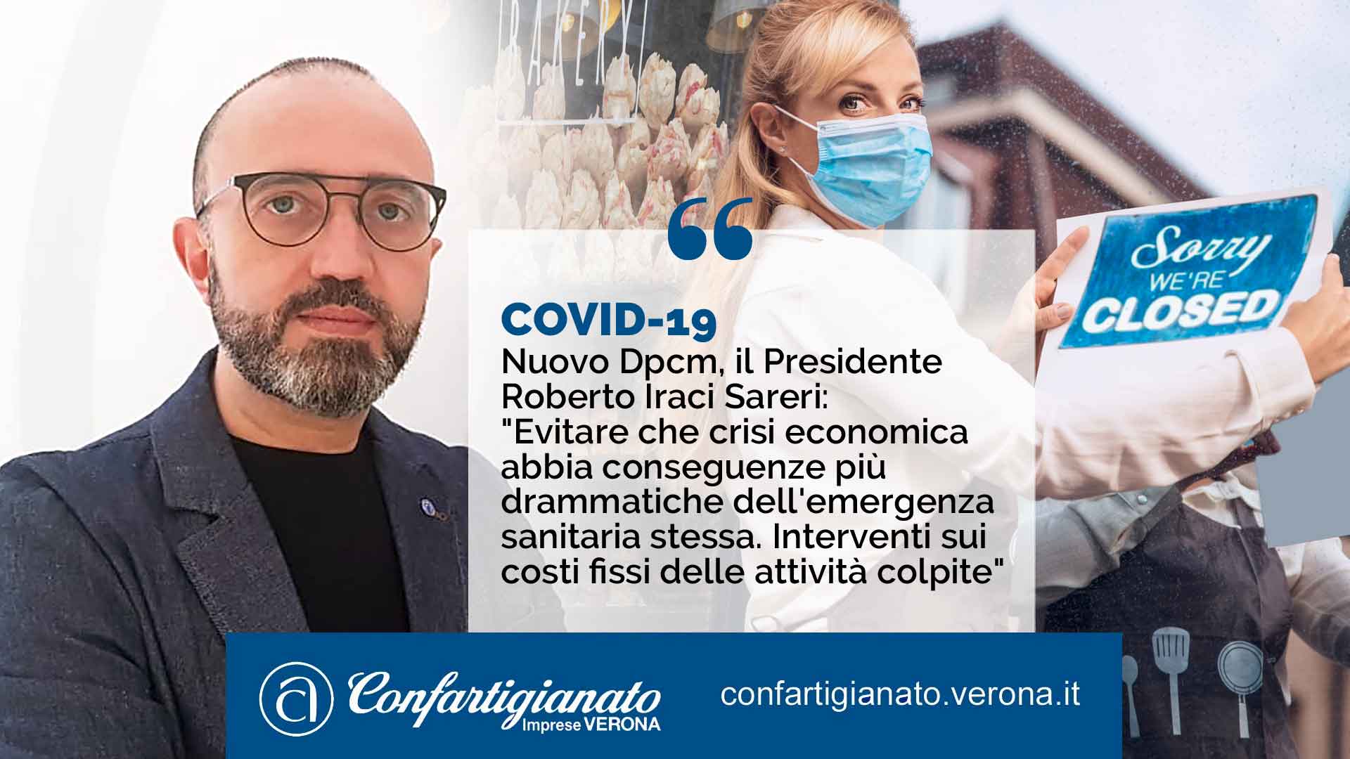 COVID-19 – Nuovo Dpcm, il Presidente Iraci Sareri: "Evitare che crisi economica abbia conseguenze più drammatiche dell'emergenza sanitaria stessa. Interventi sui costi fissi delle attività colpite"