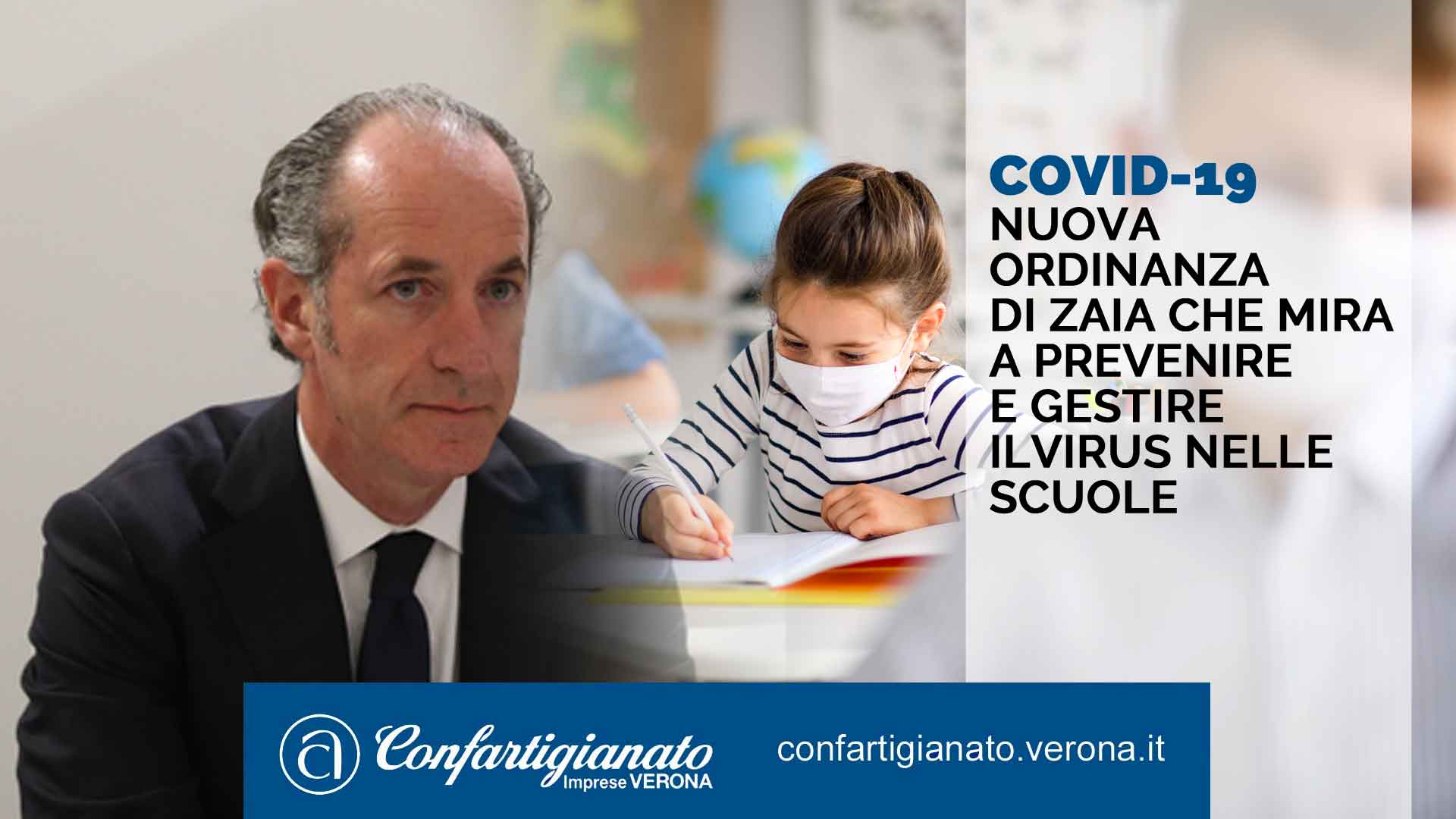 COVID-19 Nuova ordinanza dI Zaia che mira a prevenire e gestire ilvirus nelle scuole