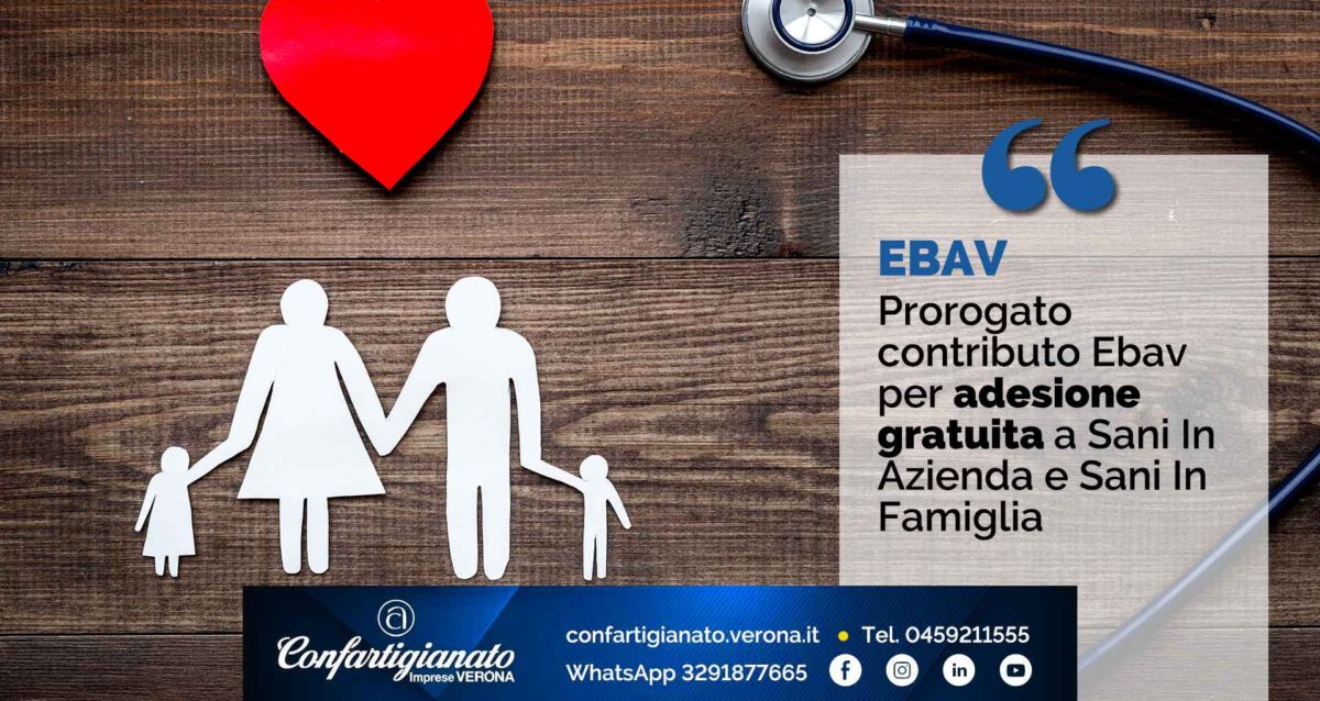 EBAV – Prorogato contributo Ebav per adesione gratuita a Sani In Azienda e Sani In Famiglia