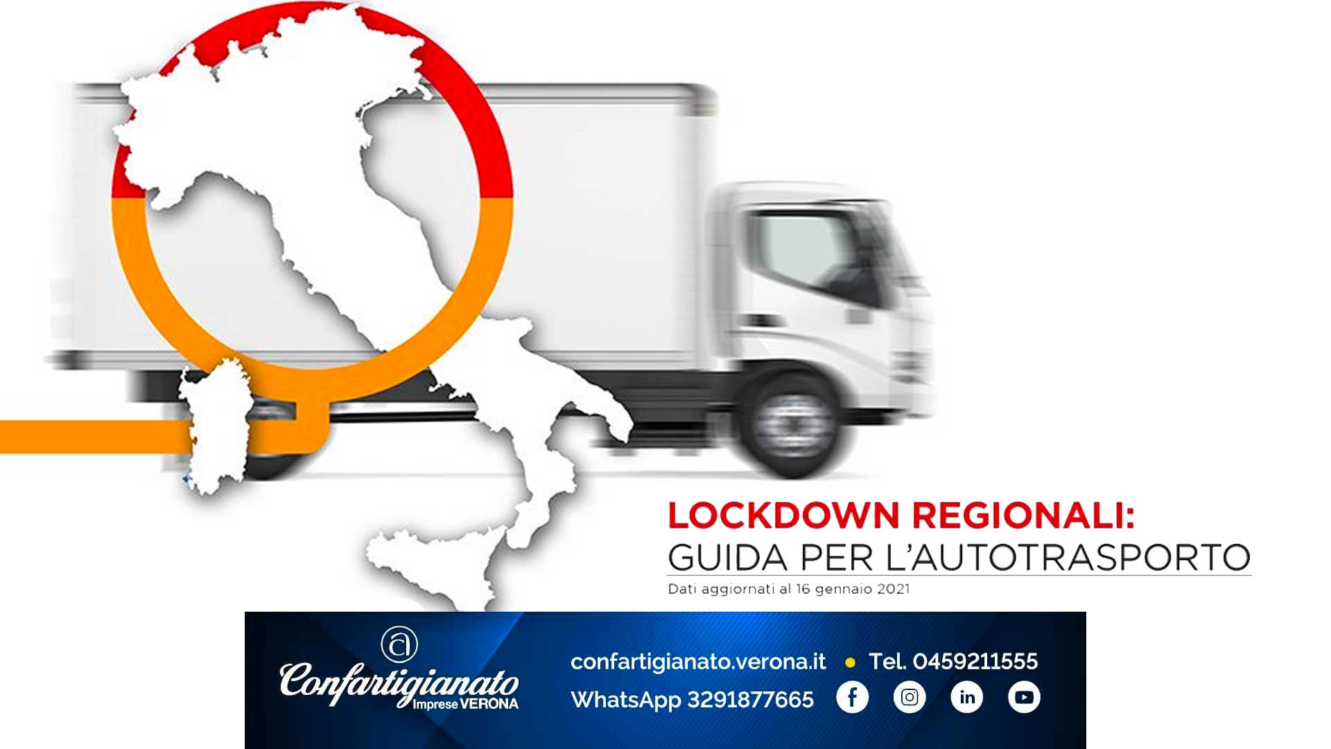 COVID-19 – Regole per Autotrasporto e mobilità con i lockdown regionali – aggiornamento 16 gennaio 2021