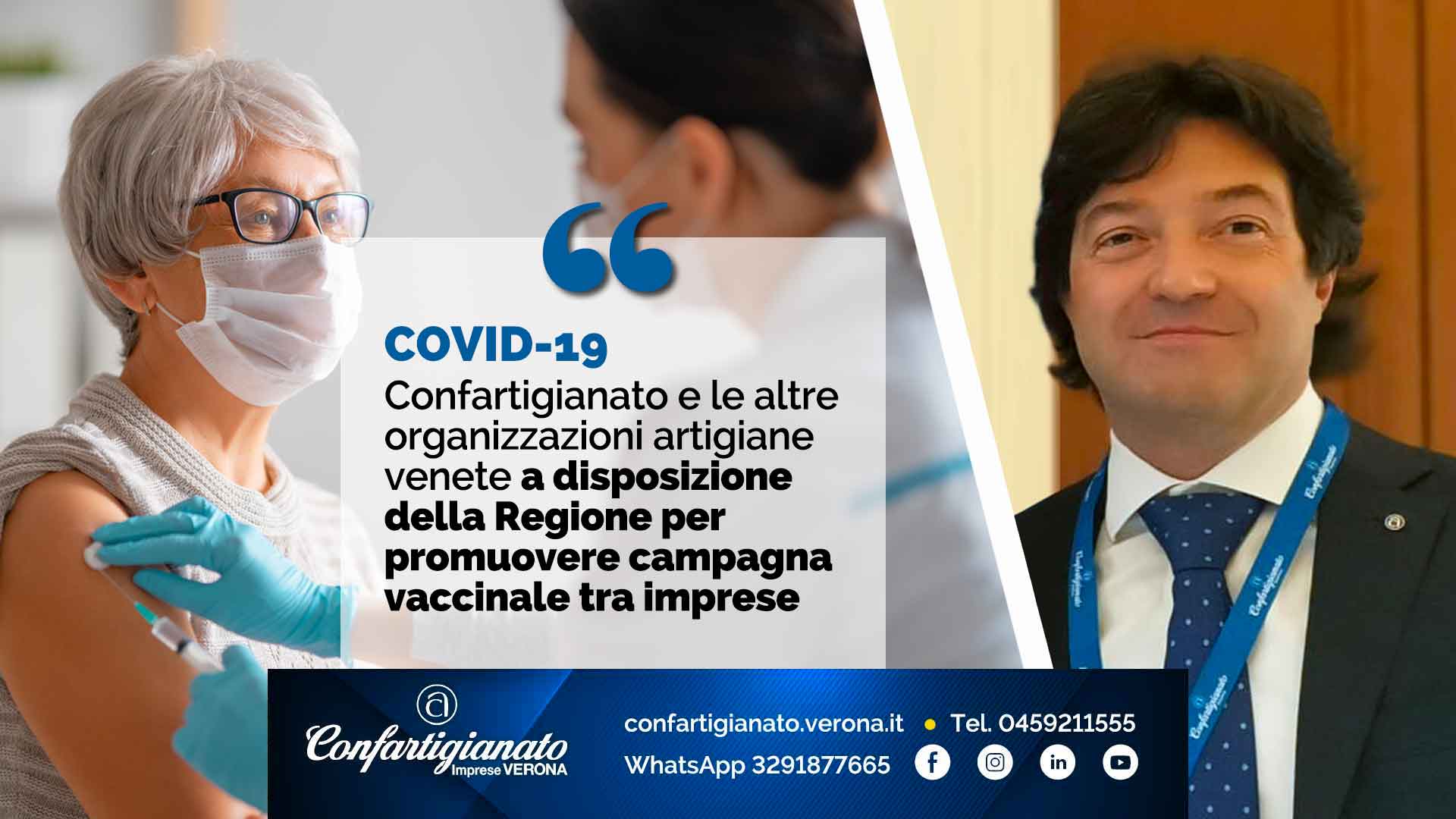 COVID-19 – Confartigianato e organizzazioni artigiane del Veneto a disposizione della Regione per promuovere campagna vaccinale tra imprese