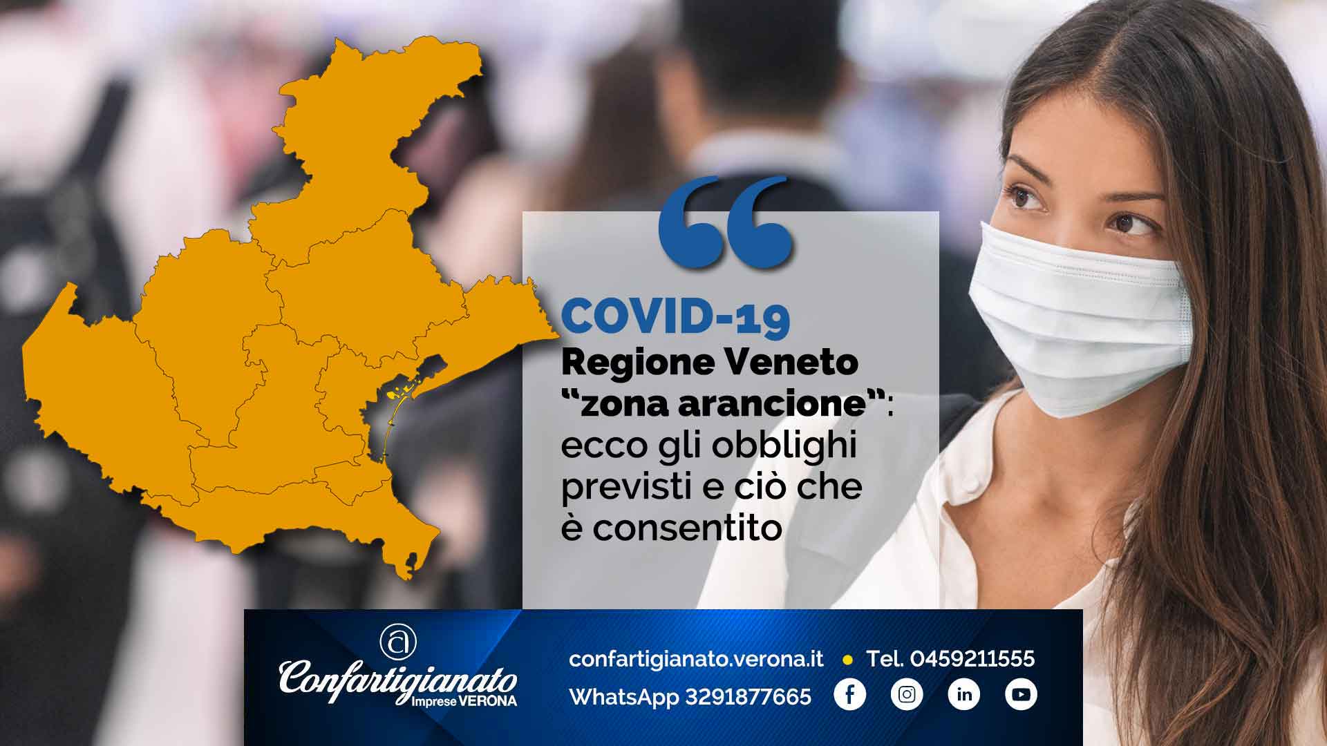 COVID-19 – Veneto in 'zona arancione': ecco gli obblighi previsti e ciò che è consentito