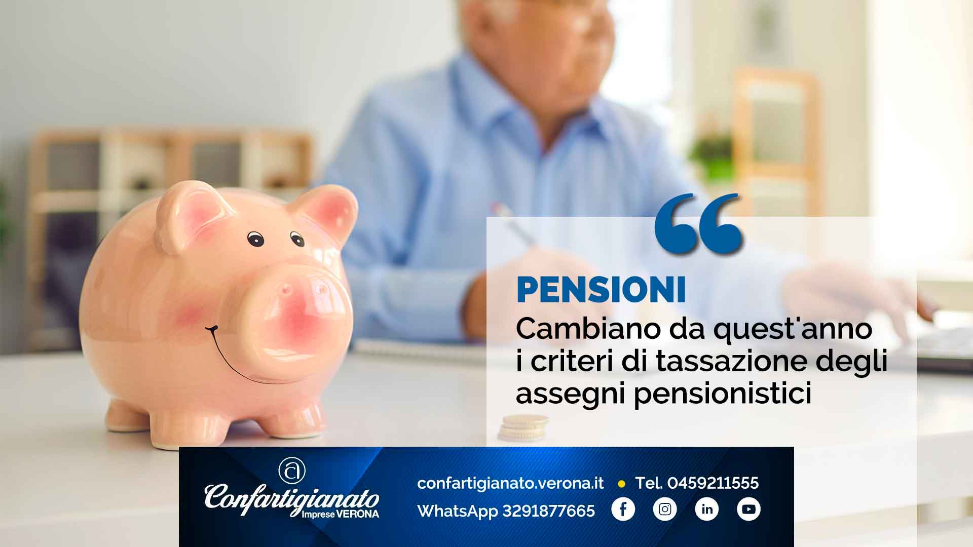 PENSIONI – Cambiano da quest'anno i criteri di tassazione degli assegni pensionistici