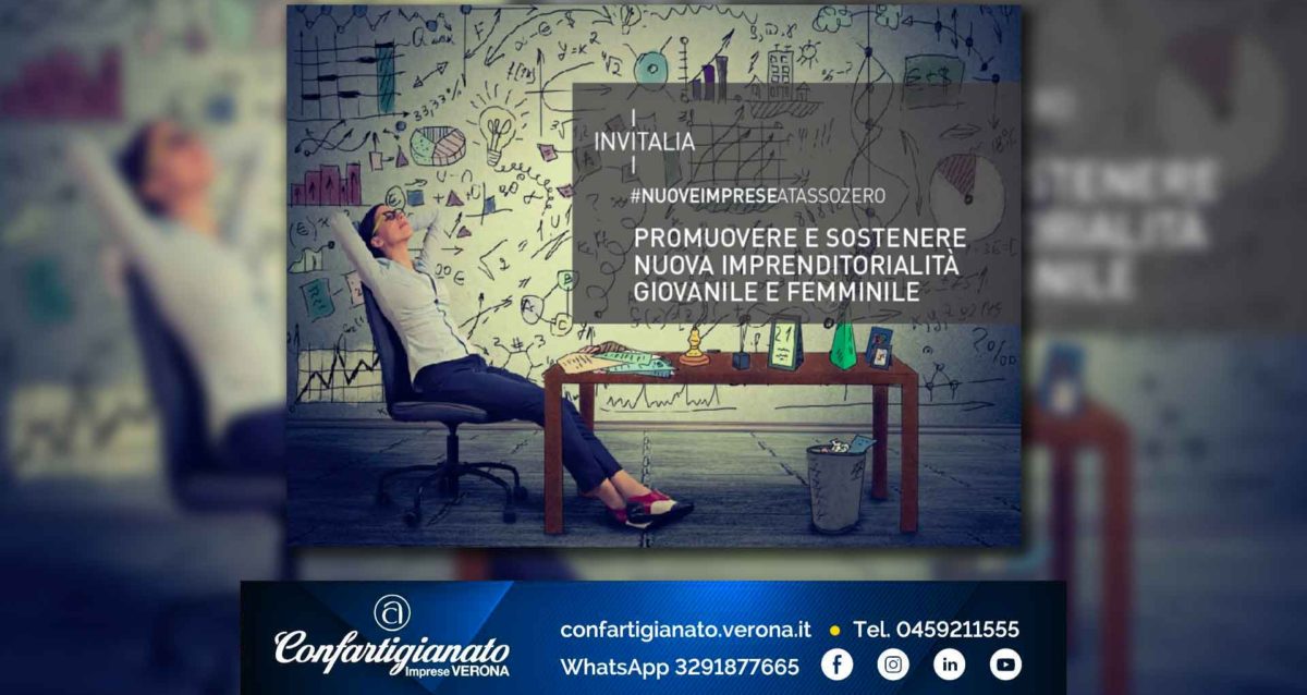 BANDI – Invitalia: bando 'Nuove Imprese a Tasso Zero' per creare e sviluppare micro e piccole aziende a prevalente o totale partecipazione giovanile o femminile