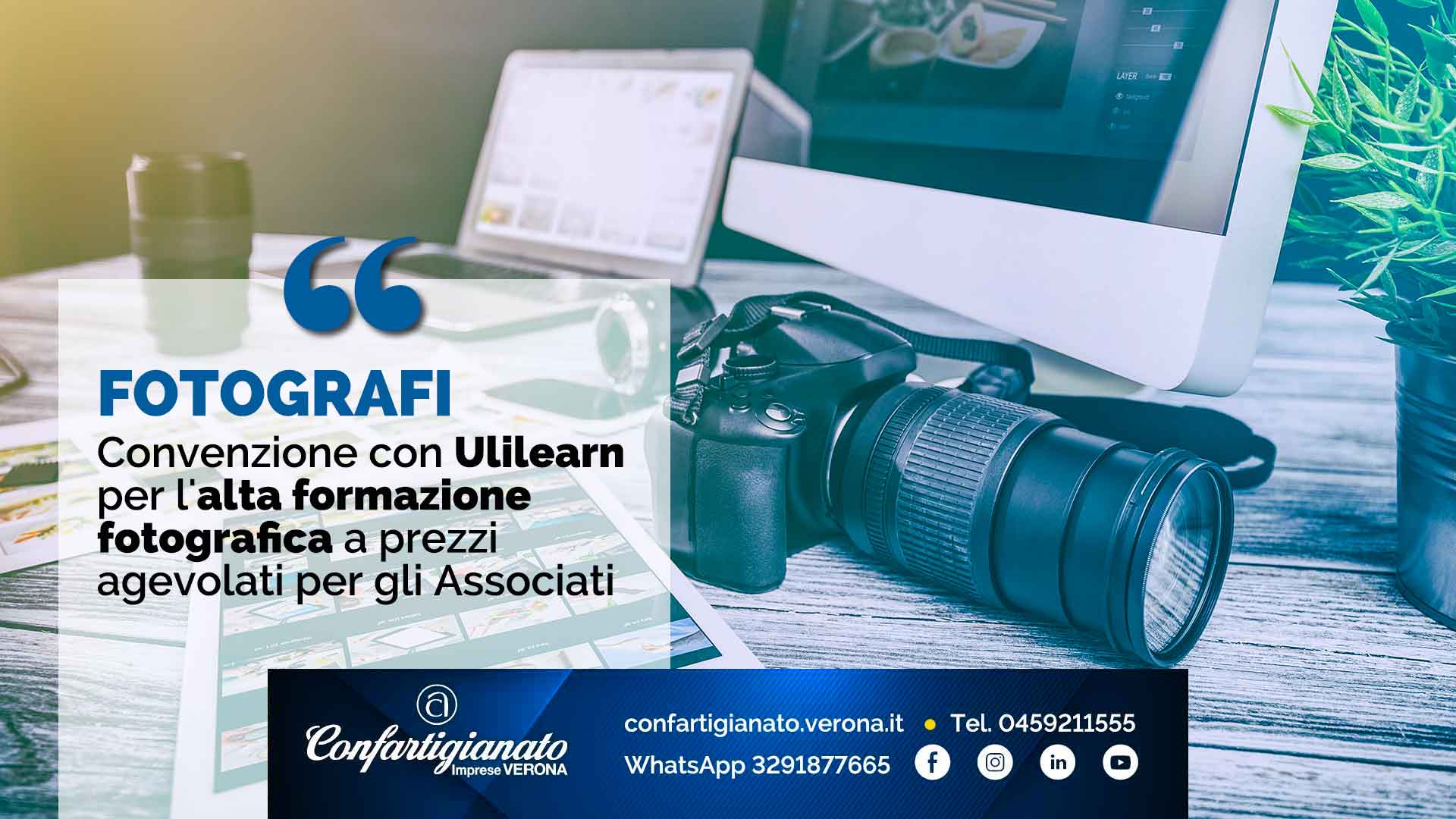 FOTOGRAFI – Convenzione con Ulilearn per l'alta formazione fotografica a prezzi agevolati per gli Associati