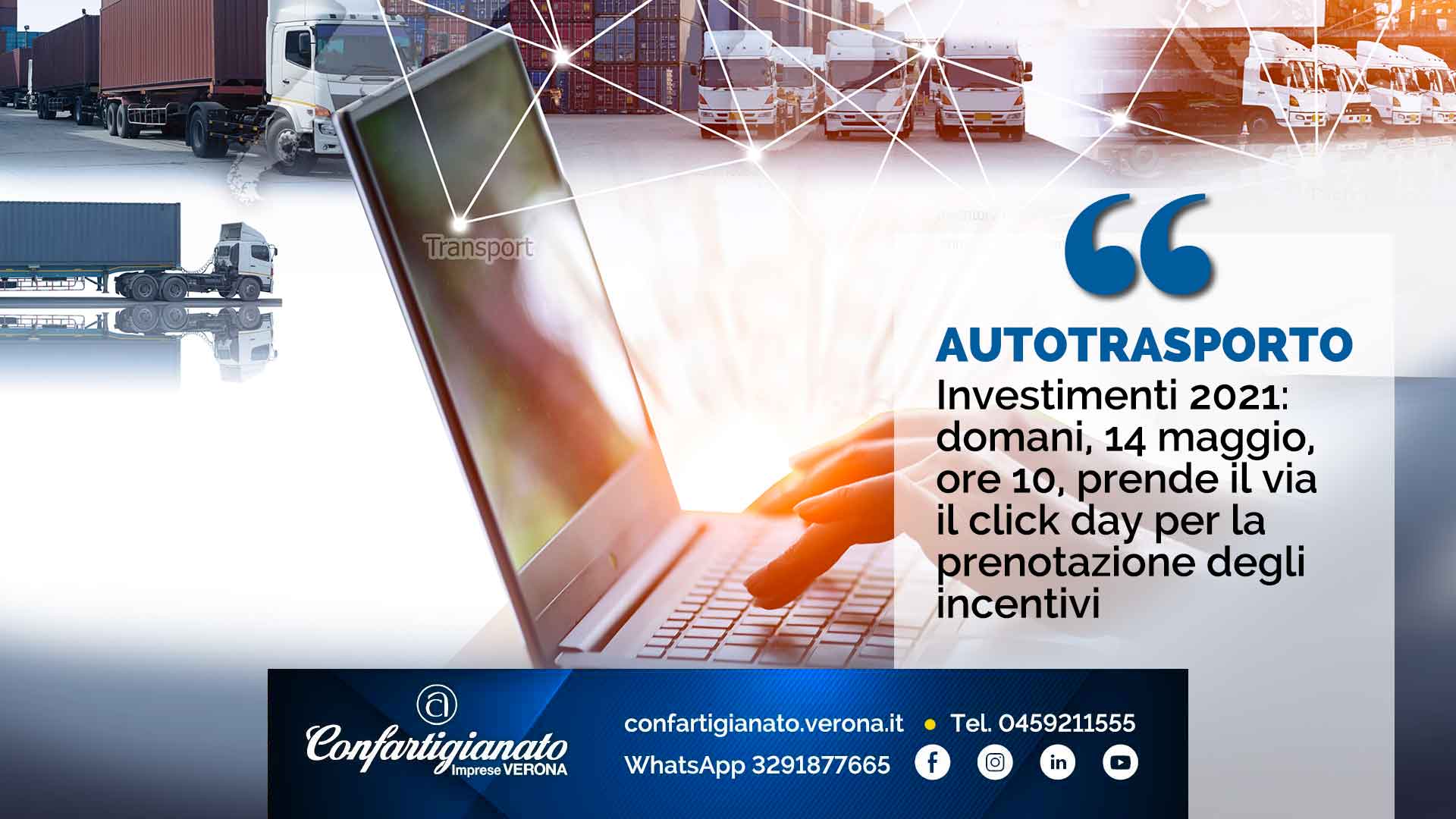 AUTOTRASPORTO – Investimenti 2021: domani, 14 maggio, ore 10, al via il click day per la prenotazione degli incentivi
