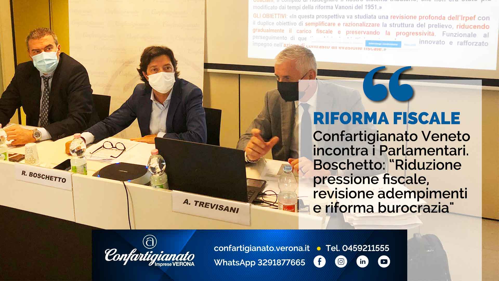 RIFORMA FISCALE – Confartigianato Veneto incontra i Parlamentari. Boschetto: “Riduzione pressione fiscale, revisione adempimenti e riforma burocrazia"