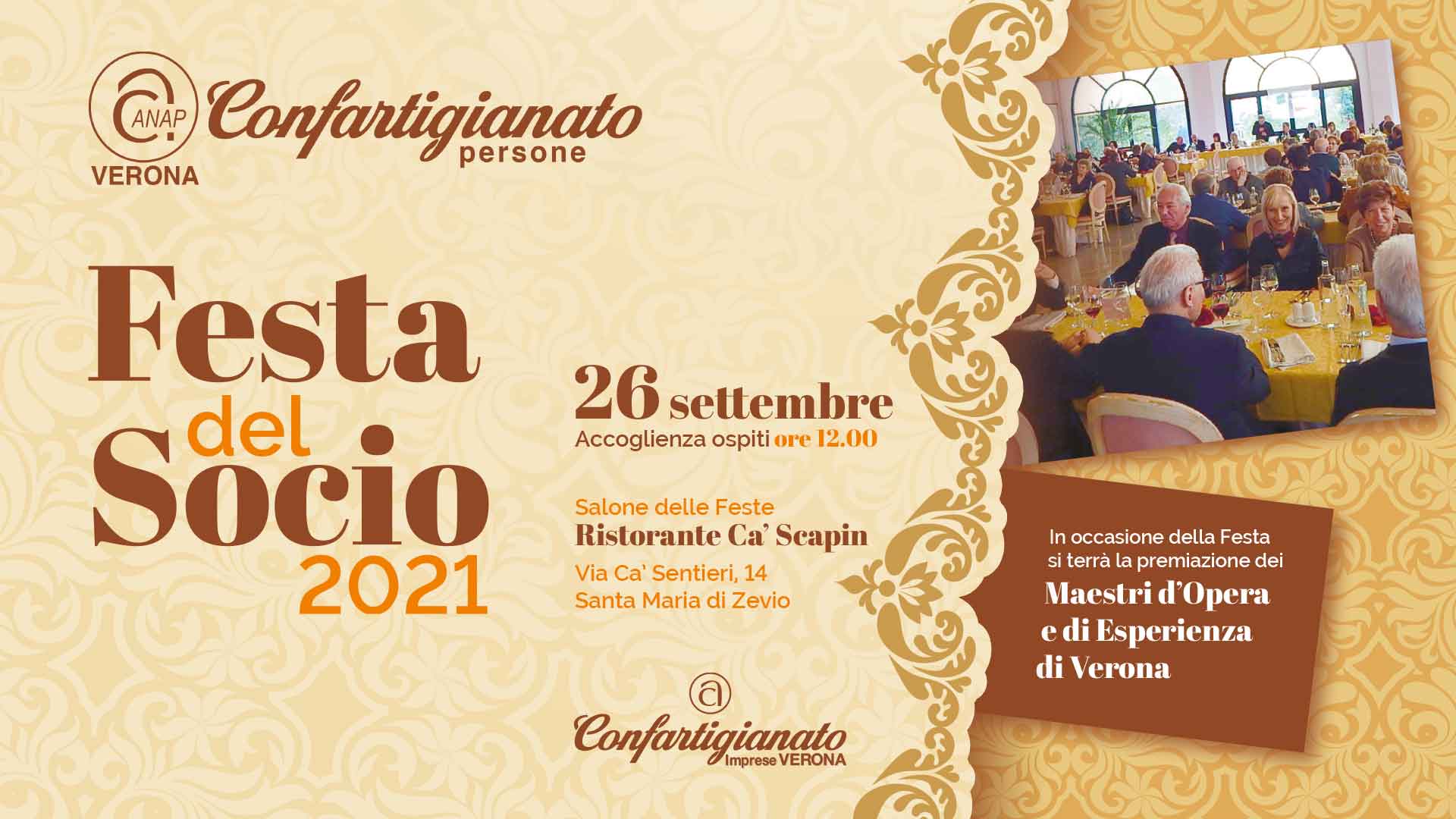 ANAP – Torna la Festa del Socio, edizione 2021: domenica 26 settembre, con il riconoscimento ai Maestri d’Opera e d’Esperienza. Iscriviti subito!