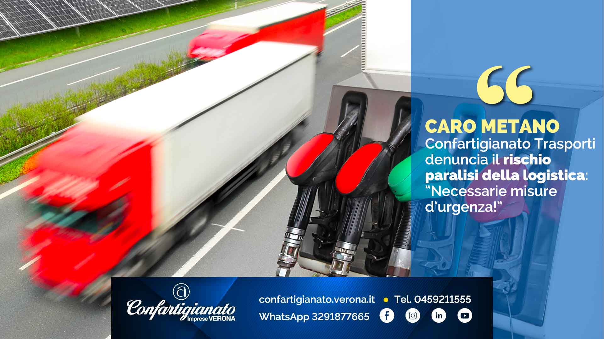 CARO METANO - Confartigianato Trasporti denuncia il rischio paralisi della logistica: “Necessarie misure d’urgenza”