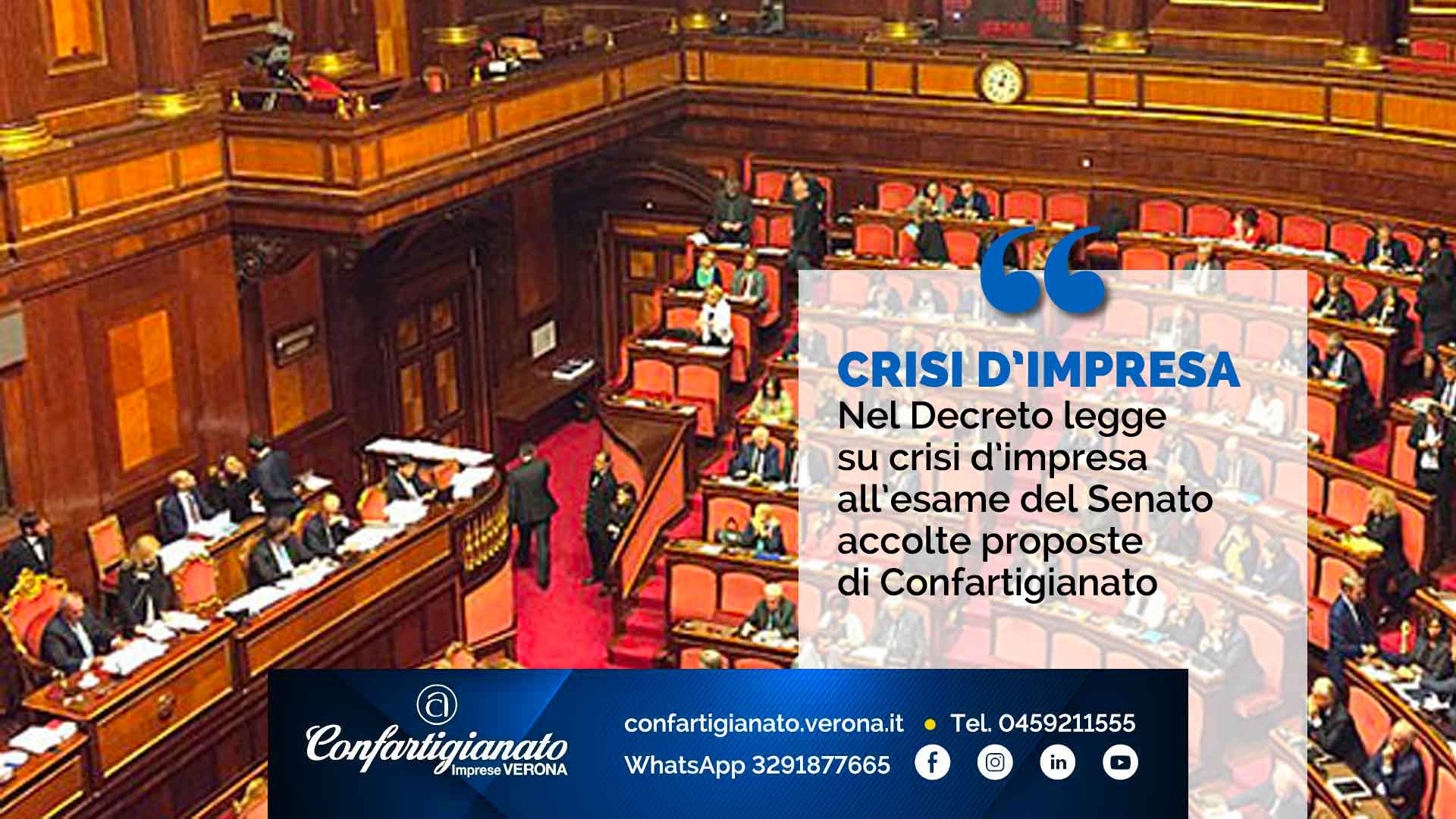 CRISI D’IMPRESA – Nel Decreto legge su crisi d’impresa all’esame del Senato accolte proposte di Confartigianato