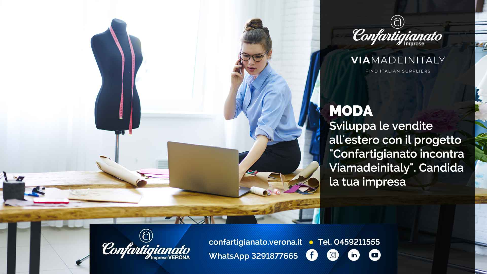 MODA – Sviluppa le vendite all'estero con il progetto "Confartigianato incontra Viamadeinitaly". Candida la tua impresa