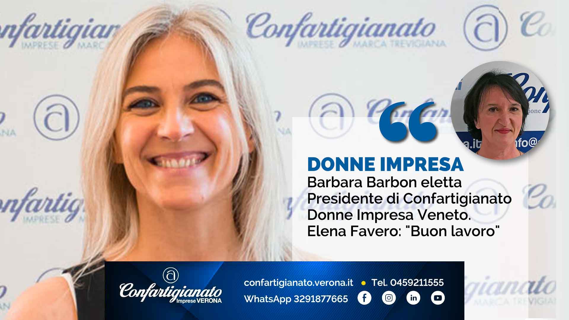 DONNE – Barbara Barbon eletta Presidente di Confartigianato Donne Impresa Veneto. Elena Favero: "Buon lavoro"