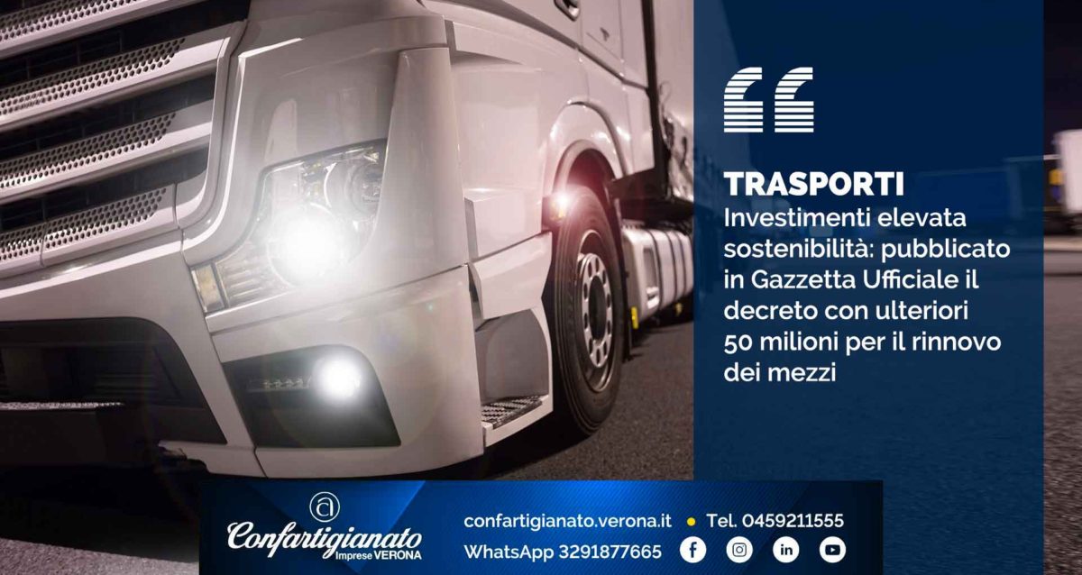 TRASPORTI – Investimenti elevata sostenibilità: pubblicato in Gazzetta Ufficiale il decreto con ulteriori 50 milioni per il rinnovo dei mezzi