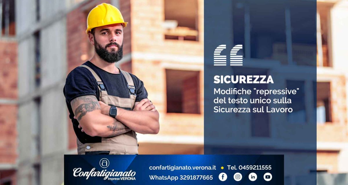 SICUREZZA – Modifiche "repressive" del testo unico sulla Sicurezza sul Lavoro