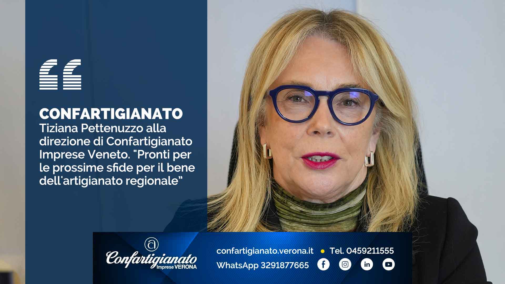 CONFARTIGIANATO – Tiziana Pettenuzzo alla direzione di Confartigianato Imprese Veneto. "Pronti per le prossime sfide per il bene dell'artigianato regionale"