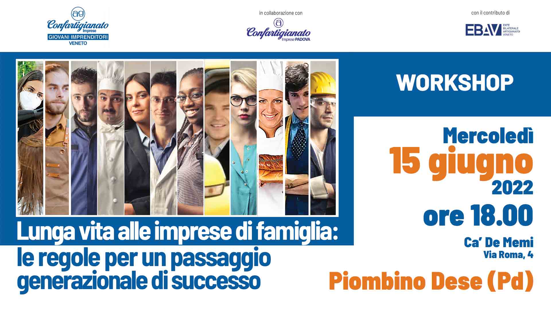 GIOVANI – Lunga vita alle imprese di famiglia: le regole per un passaggio generazionale di successo. Il 15 giugno, workshop a Padova. Iscriviti per partecipare