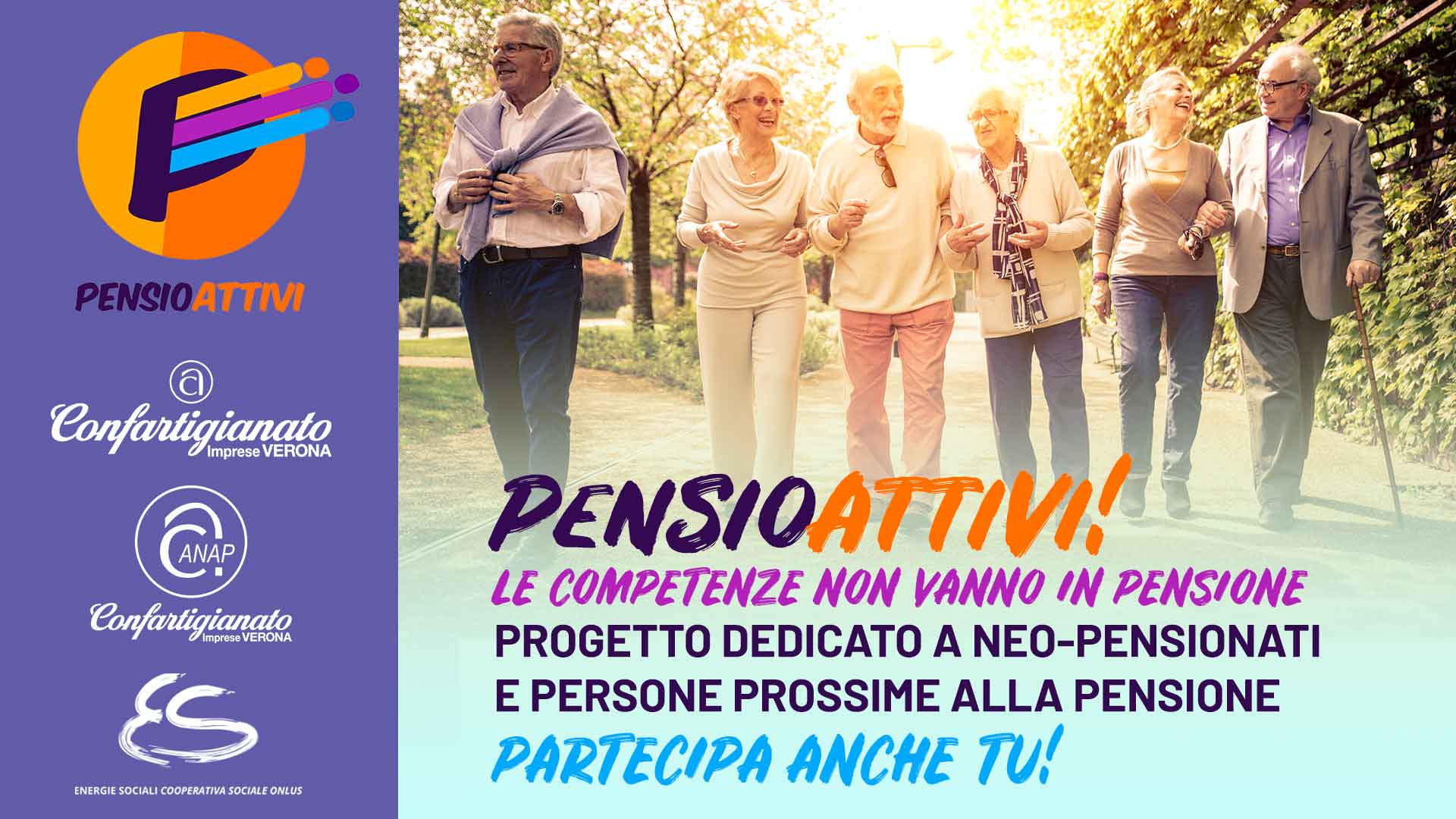 SOCIALE – Sei un/una neo-pensionato/a o persona prossima alla pensione? Partecipa al progetto “Pensio-Attivi! Le competenze non vanno in pensione”