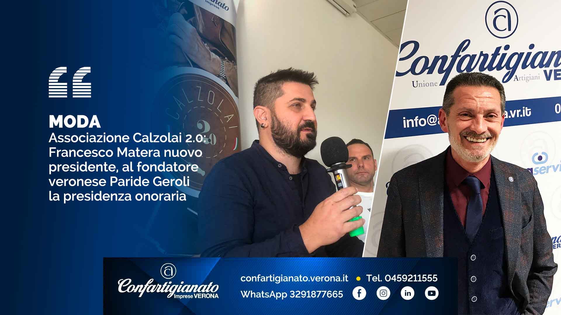 MODA – Associazione Calzolai 2.0: Francesco Matera nuovo presidente, al fondatore veronese Paride Geroli la presidenza onoraria