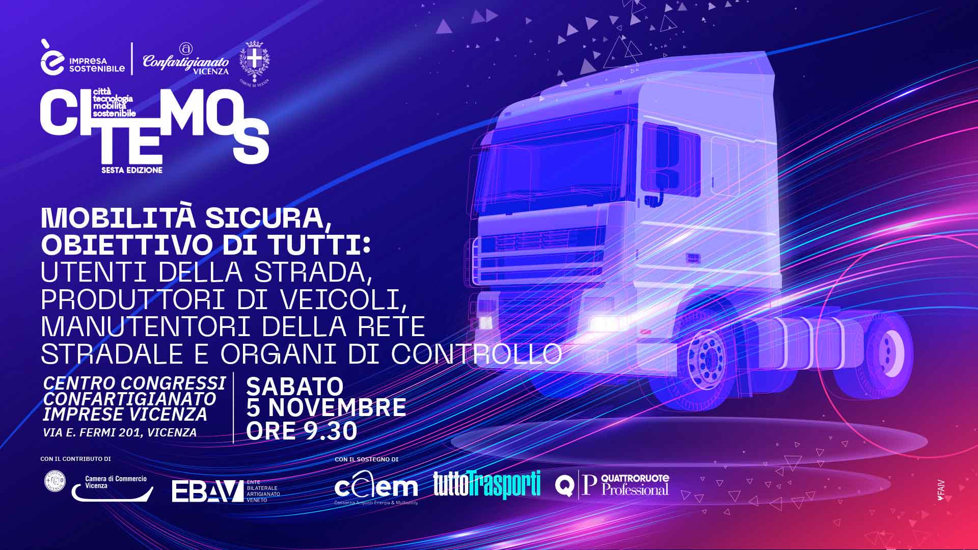 AUTOTRASPORTO – Festival CI.TE.MO.S. 2022: a Vicenza il convegno "Mobilità sicura, obiettivo di tutti", sabato 5 novembre