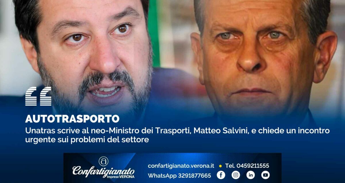 AUTOTRASPORTO – Unatras scrive al neo-Ministro dei Trasporti, Matteo Salvini, e chiede un incontro urgente sui problemi del settore