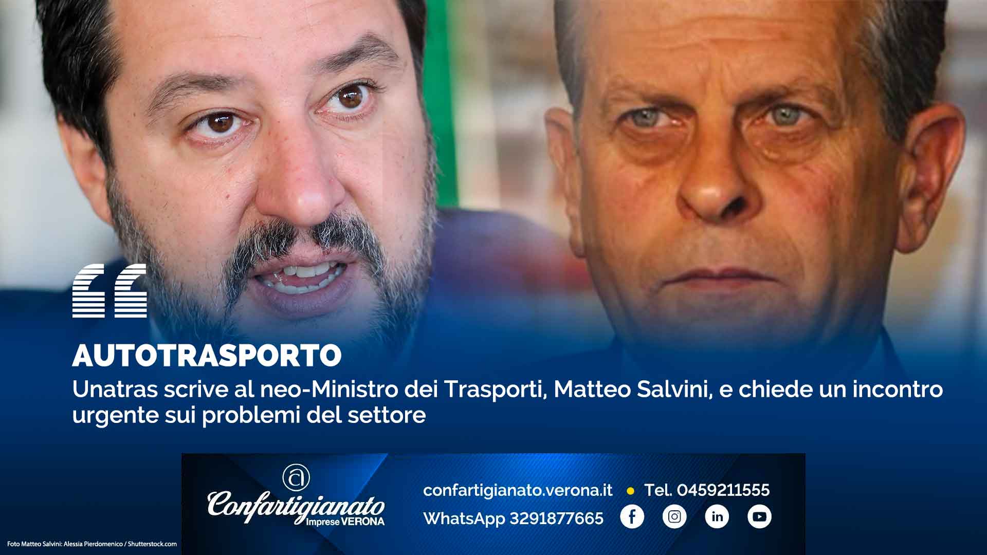 AUTOTRASPORTO – Unatras scrive al neo-Ministro dei Trasporti, Matteo Salvini, e chiede un incontro urgente sui problemi del settore
