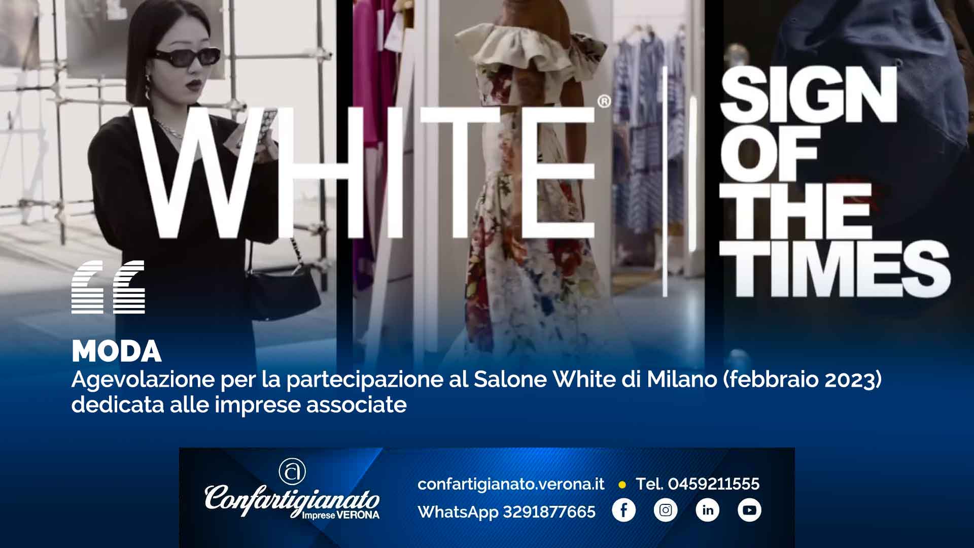 MODA – Agevolazione per la partecipazione al Salone White di Milano (febbraio 2023) dedicata alle imprese associate