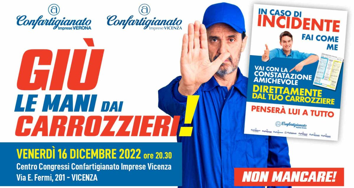 CARROZZIERI – Giù le mani dai Carrozzieri! Venerdì 16 dicembre, tutti a Vicenza! Incontro per tutelare il nostro lavoro nella gestione dei sinistri