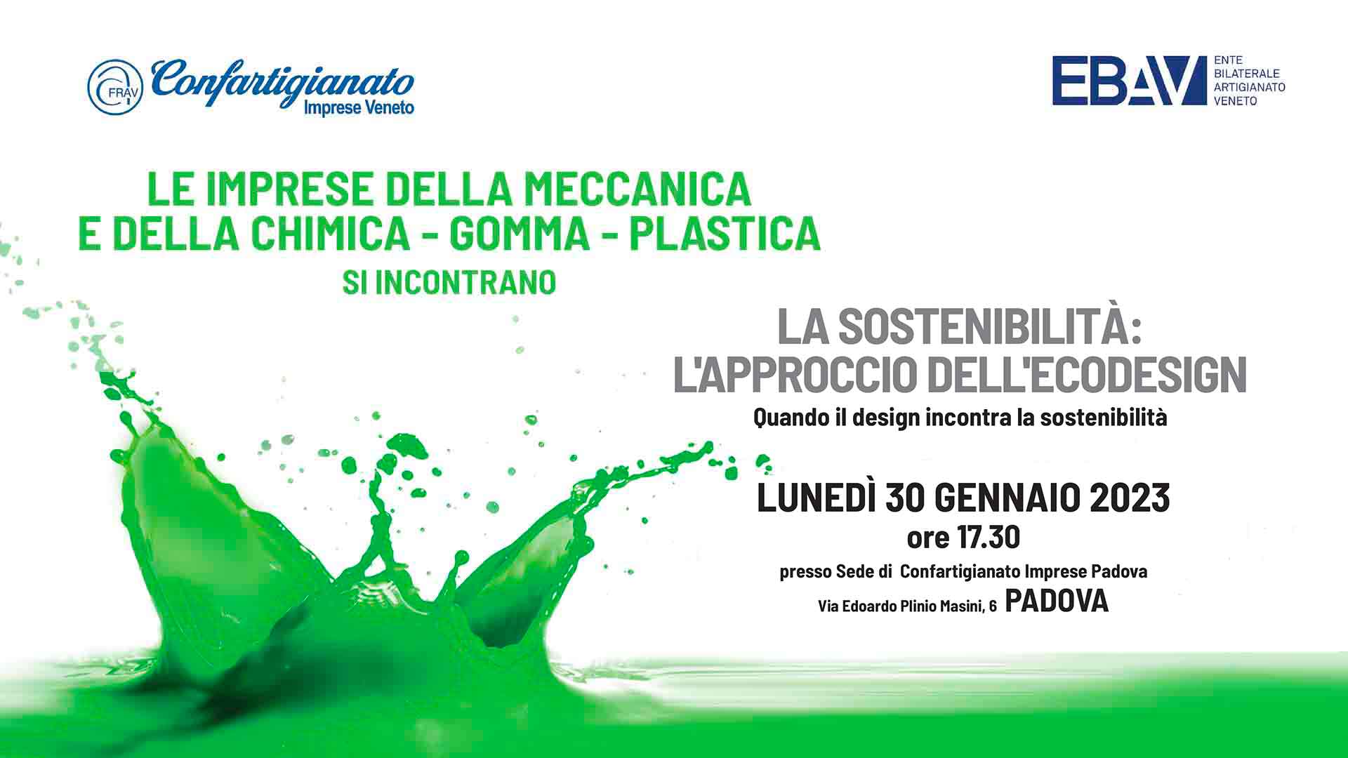 CHIMICA GOMMA PLASTICA – Secondo incontro regionale sulla sostenibilità: il 30 gennaio, a Padova, appuntamento sul tema “La sostenibilità: l'approccio dell'ecodesign"