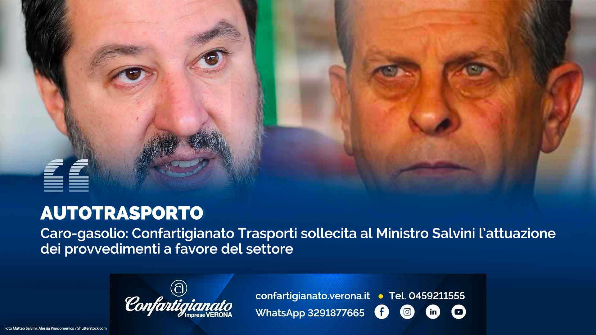 AUTOTRASPORTO – Caro-gasolio: Confartigianato Trasporti sollecita al Ministro Salvini l’attuazione dei provvedimenti a favore del settore