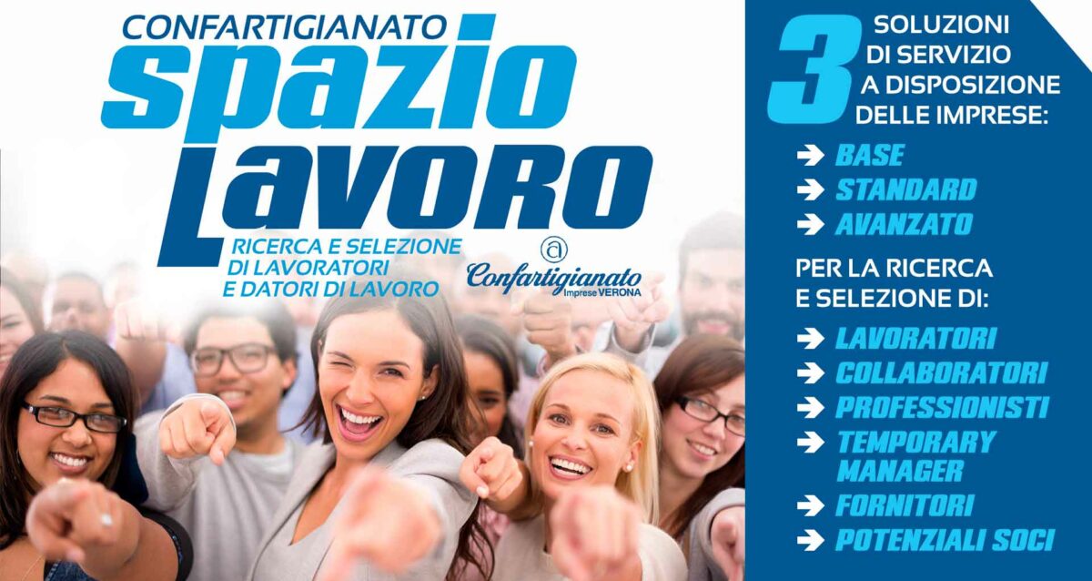 LAVORO – Nuovo servizio "Confartigianato Spazio Lavoro": ricerca e selezione lavoratori, professionisti, temporary manager, potenziali soci e partner