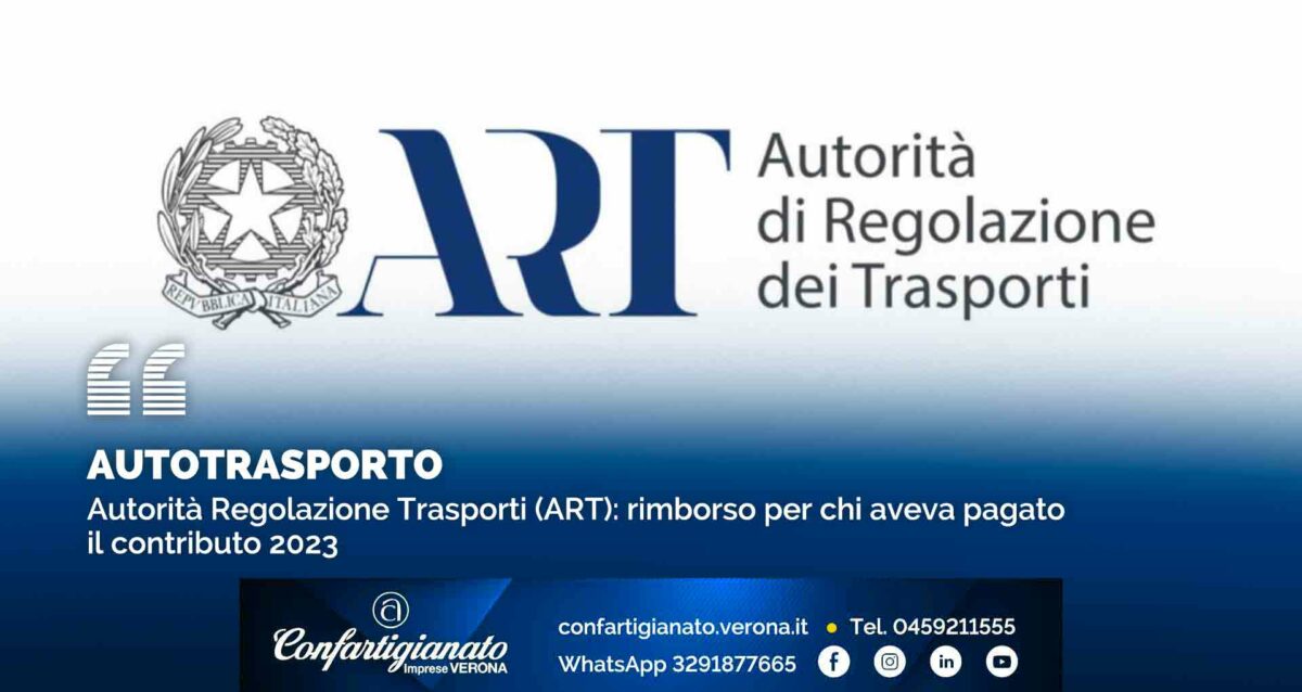 AUTOTRASPORTO – Autorità Regolazione Trasporti (ART): rimborso per chi aveva pagato il contributo 2023