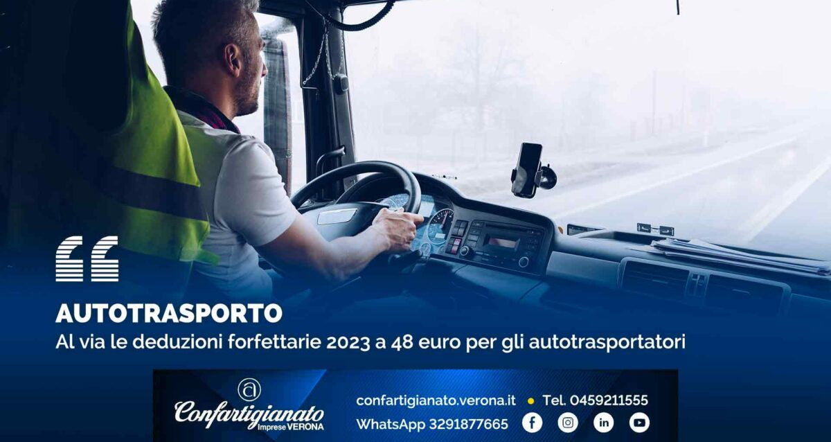 AUTOTRASPORTO – Al via le deduzioni forfettarie 2023 a 48 euro per gli autotrasportatori