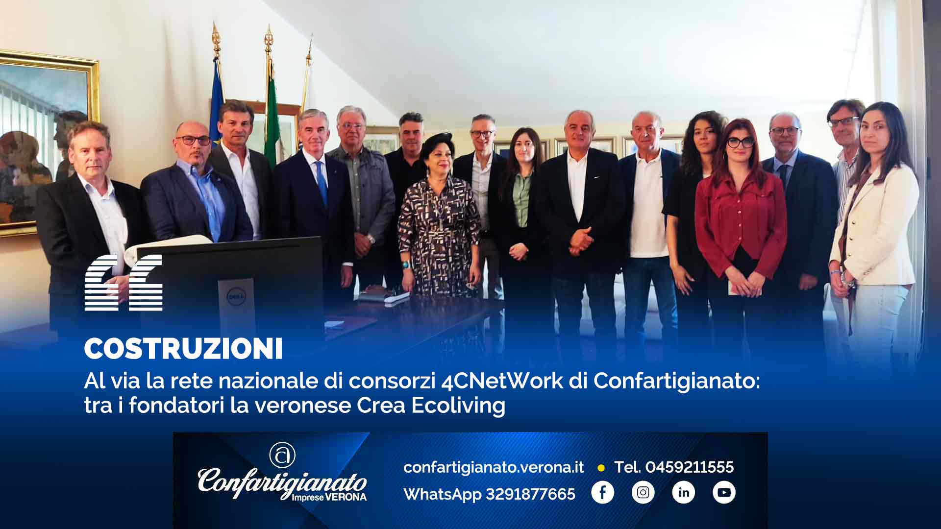 COSTRUZIONI – Al via la rete nazionale di consorzi 4CNetWork di Confartigianato: tra i fondatori la veronese Crea Ecoliving