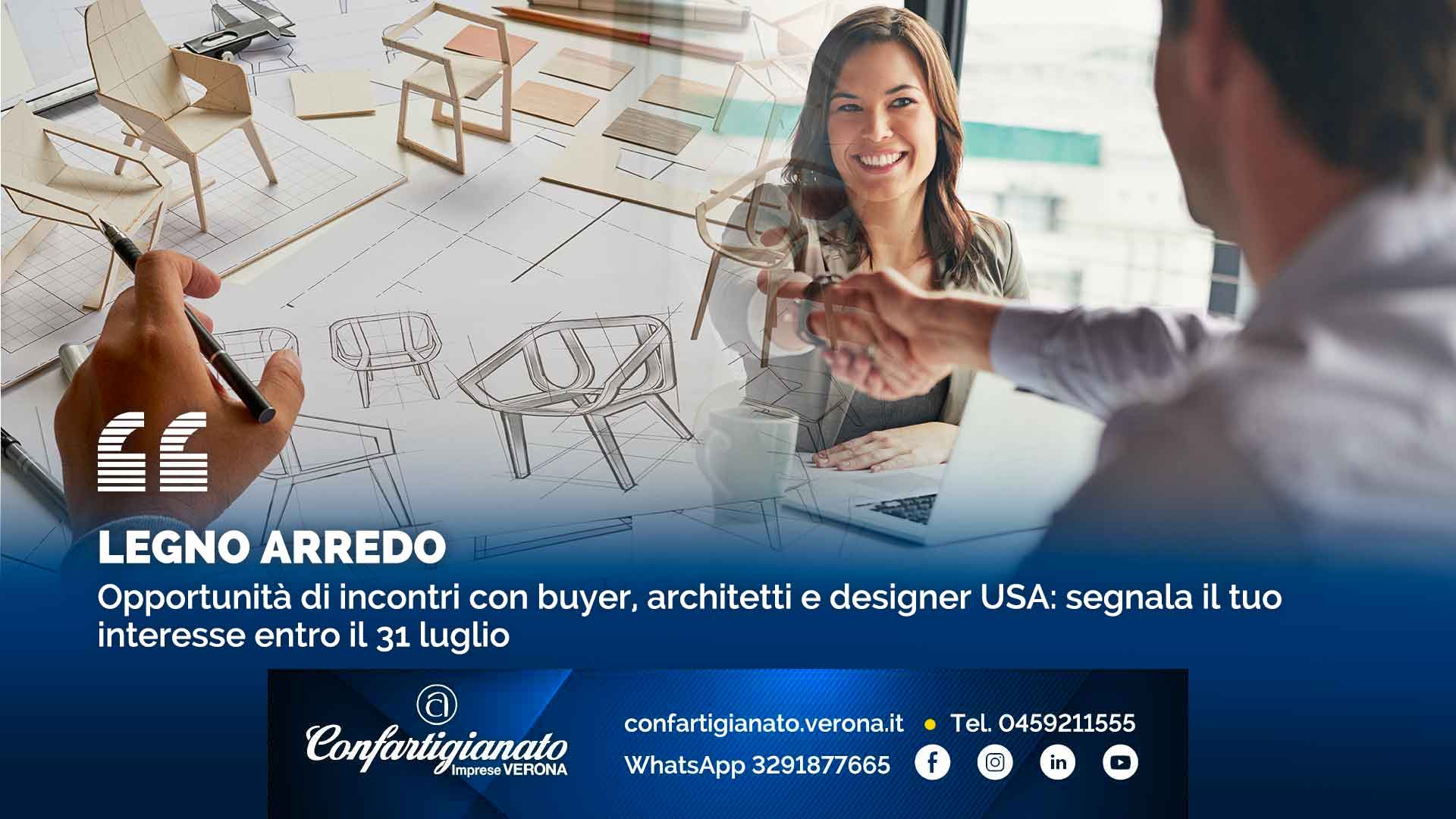 LEGNO ARREDO – Opportunità di incontri con buyer, architetti e designer USA: segnala il tuo interesse entro il 31 luglio