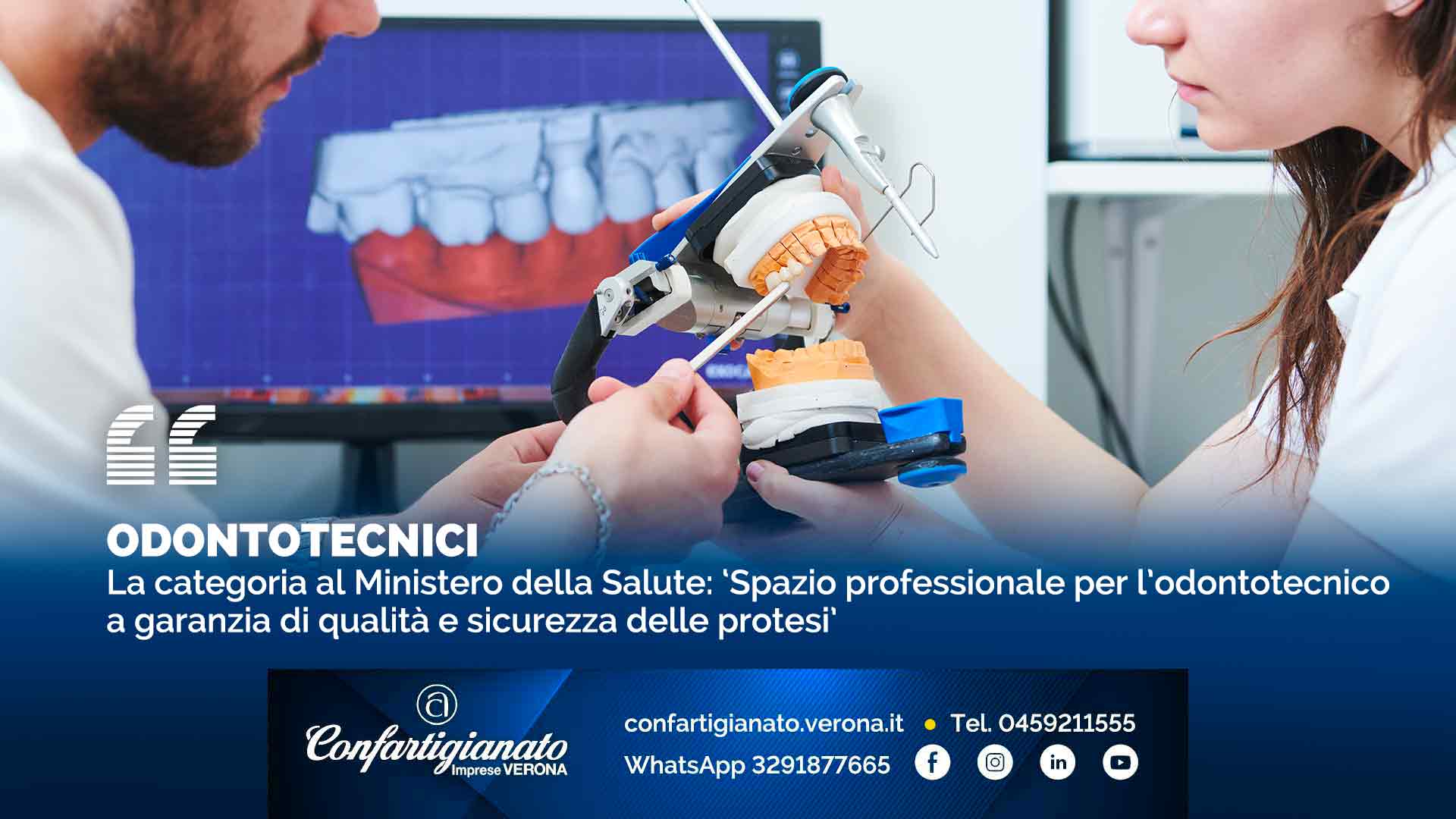 ODONTOTECNICI – La categoria al Ministero della Salute: ‘Spazio professionale per l’odontotecnico a garanzia di qualità e sicurezza delle protesi’