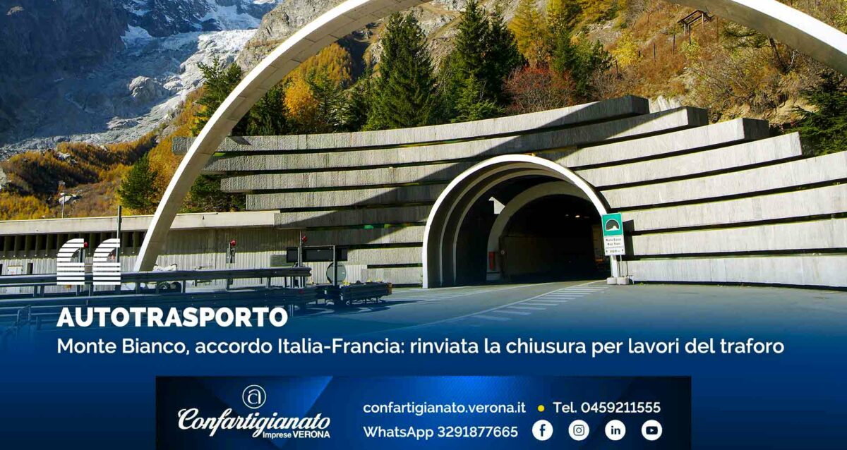 AUTOTRASPORTO – Monte Bianco, accordo Italia-Francia: rinviata la chiusura per lavori del traforo
