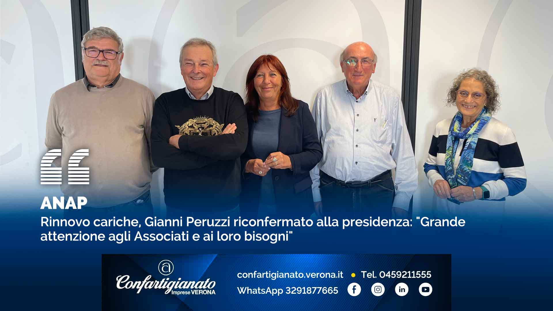 ANAP – Rinnovo cariche, Gianni Peruzzi riconfermato alla presidenza: "Grande attenzione agli Associati e ai loro bisogni"