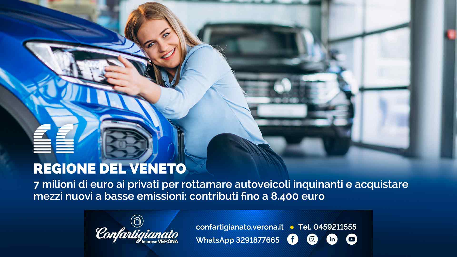 REGIONE DEL VENETO – 7 milioni di euro ai privati per rottamare autoveicoli inquinanti e acquistare mezzi nuovi a basse emissioni: contributi fino a 8.400 euro