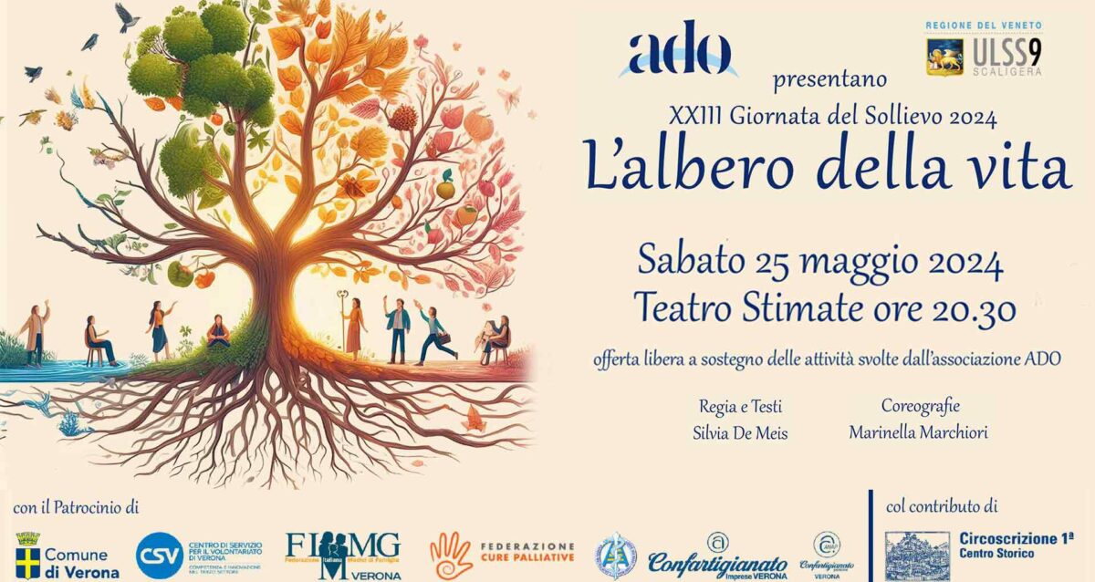 ANAP – Giornata del Sollievo: invito allo spettacolo "L'Albero della Vita", 25 maggio, Teatro Nuovo, a sostegno dell'ADO