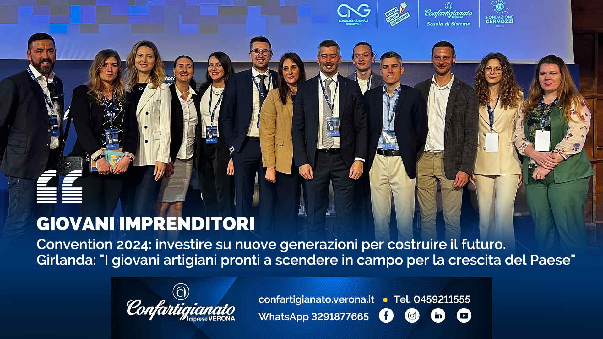 GIOVANI IMPRENDITORI – Convention 2024: investire su nuove generazioni per costruire il futuro. Girlanda: "I giovani artigiani pronti a scendere in campo per la crescita del Paese"