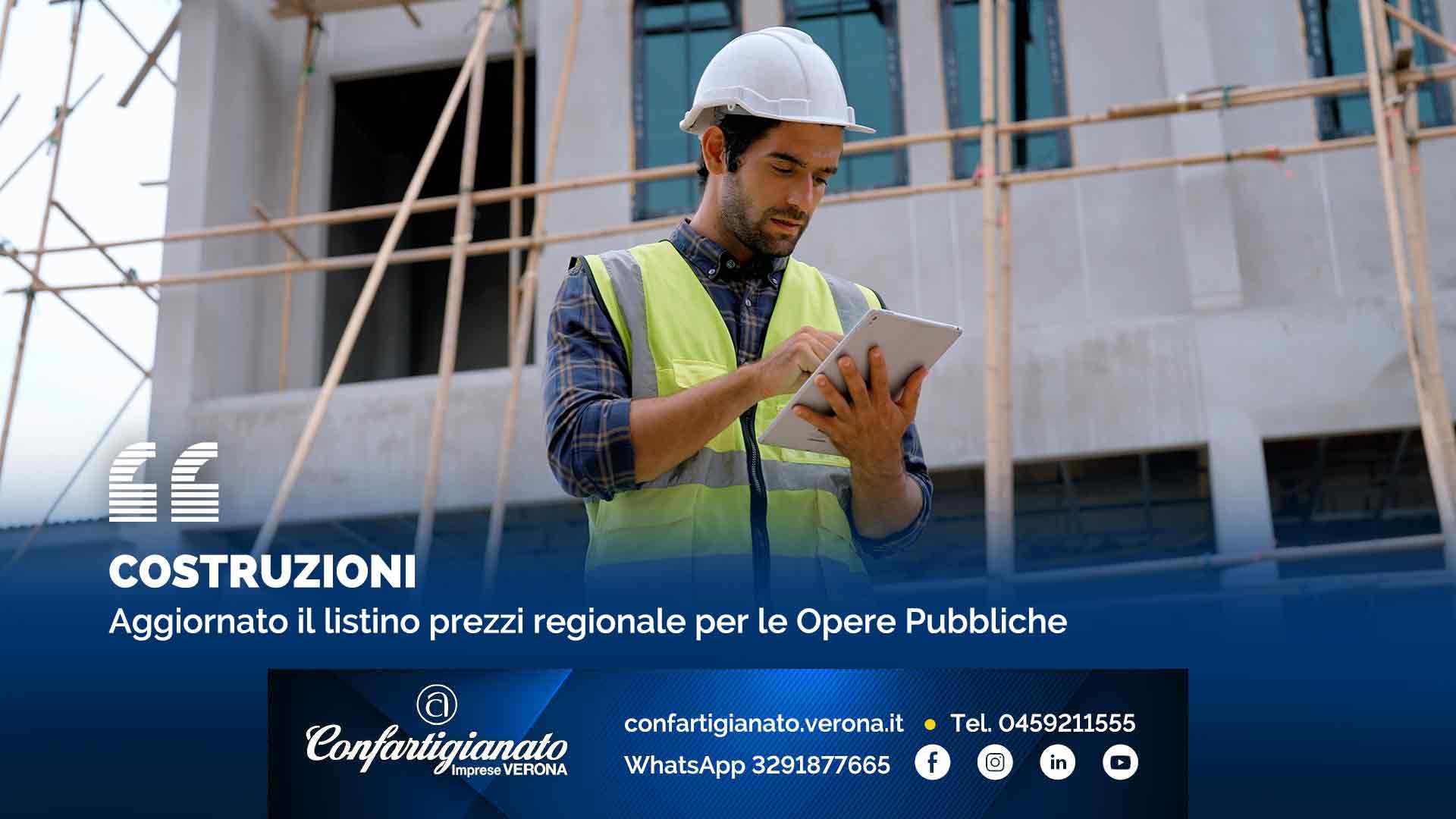 COSTRUZIONI – Aggiornato il listino prezzi regionale per le Opere Pubbliche